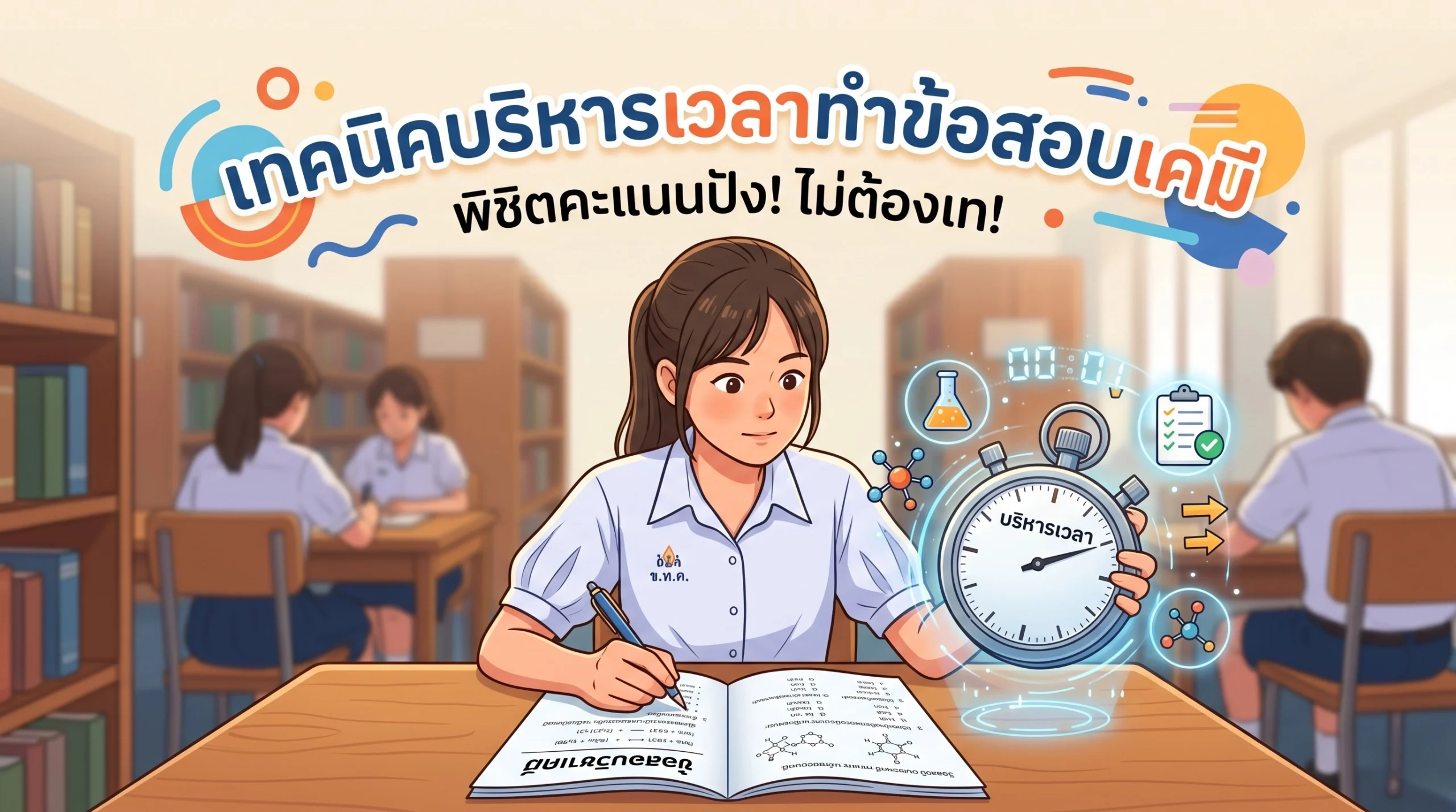 dekwiz sat chemistry time management tips scaled เจาะลึก 5 เทคนิคบริหารเวลา ทำข้อสอบเคมีอินเตอร์ (สไตล์ SAT Chemistry) หวังกวาดคะแนนเต็ม!